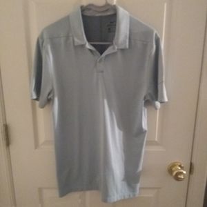 Mens Nike golf polo sz small light blue w/ dots